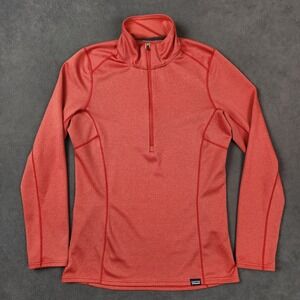 Patagonia Capilene Midweight Baselayer Womens XS Orange 1/2 Zip Neck Pullover